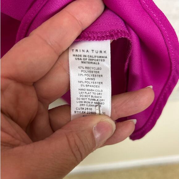 Trina Turk womens medium Kaiko 3/4 Sleeve Half-Zip mini dress lightweight crew - Picture 6 of 8